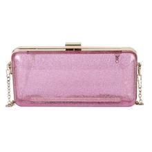 Pink Plastic Transparent Sling Bag For Women