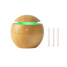 Mini Ultrasonic Air Humidifier USB Aroma Diffuser Wood Grain LED Night