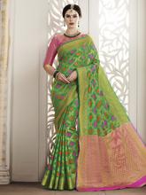 Stylee Lifestyle Green Patola Silk Jacquard Saree -1521