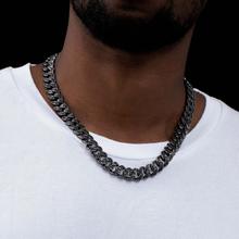 Masala Beads Black Ice Chain Cuban 45CM Necklace For Men and Women