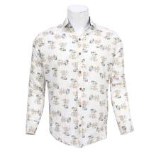 White Floral Printed Full Sleeve Shirt For Men