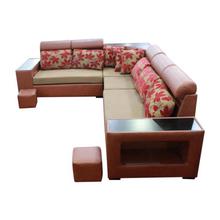 Sunrise Furniture HS-28 L-Shape Wooden Sectional Sofa - Brown