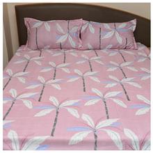 MUSKAN SINGLE Pink Palm Tree With 1 Pillow Covers