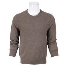 Brown Cashmere Round Neck Sweater For Men