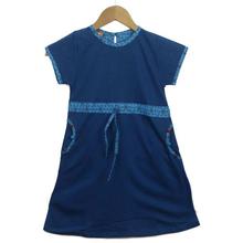 Royal Blue 100% Cotton Dress For Girls - CDR 3094