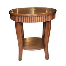 Brown Wood Designed Round Coffee Table