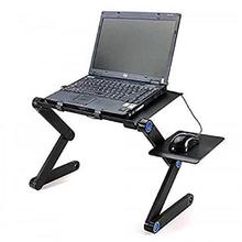 Multi functional Adjustable Zig Zag Legs Foldable Aluminum Top Laptop Table With Cooling Fan