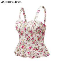 JYConline Floral Bustier Crop Top Summer Women Tank Top