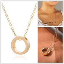 Gold Toned Open Circle Ring Adjustable Locket Chain Pendant For Women