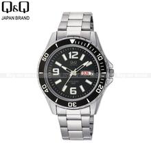 Q&Q A172-205Y Silver Strap Analog Watch For Men