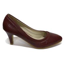 Maroon Plain Pointed Shoes For Women