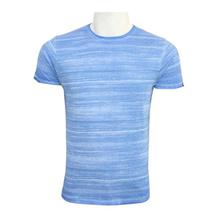 Pepe Jeans Blue/Off White Plain Round Neck Cotton T-Shirt For Men - (PM505836551)