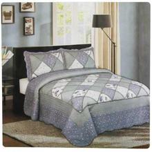 Grey/Blue Printed 100% Cotton Bedsheet With Pillow Cover