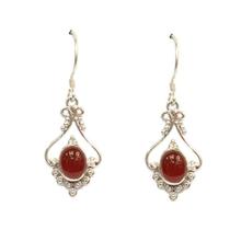 Red Onyx Silver (92.5% Sterling Silver) Earring For Women