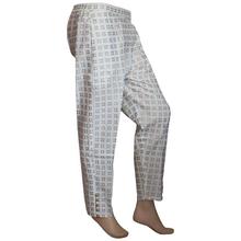 Linen Pant With Golden Block Print Golden Side Button For Women