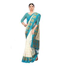 ANNI DESIGNER Silk Saree with Blouse Piece (Square Peacock