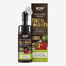 WOW SKIN SCIENCE Apple Cider Vinegar Foaming Face Wash with Built-In Face Brush for Deep Cleansing For Oily & Combination - 150 ml