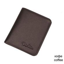 BISON DENIM Men Wallets Black Genuine Leather Purse For