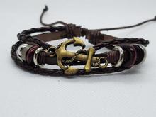 Brown Metal Attached Leather Bracelet For Men