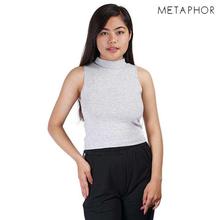 METAPHOR Cloud Grey High Neck Tank Top For Women -MT26C