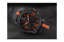 NaviForce NF9098 Date Function Silicon Analog Watch-Black & Orange