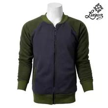 Green/Grey Two-Tone Fur Inside Fleece Bomber Jacket For Men