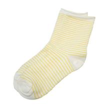 Yellow/White Striped Socks For Women - 2001