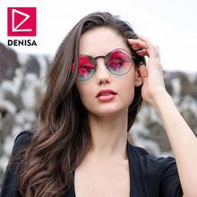 DENISA Retro Round Sunglasses Women Men Fashion Steampunk