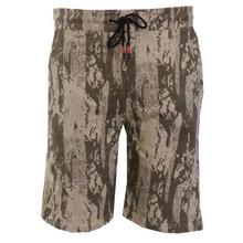 Beige/Dark Green Abstract Printed Shorts For Men