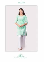 Light green chikan kurti With Palazo