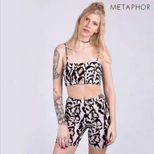 METAPHOR Black/Grey Cotton Cami Crop Top (Plus Size) For Women -MT15CI