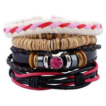 Vintage Punk Wave Multilayer Leather Bracelet Men Fashion