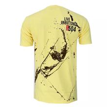 Yellow Round Neck Printed T-Shirt For Men