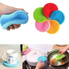 Orange Silicone Mini Dish Washing Rush Sponge