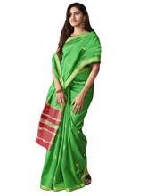 Stylee Lifestyle Green Chanderi Silk Jacquard Saree - 2317