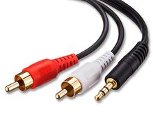 Audio Jack 3.5mm Stereo Male Plug to 2-RCA Male Audio Speaker AUX Cable AV Jack 1.5M