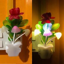 Colorful Romantic Changing Led Mushroom Night Light Wall Lamp Home Decor