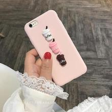 3D Coffee Milk Cute candy silicone TPU phone Case for iphone 5 6 6s