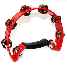 Half Moon 16 Pair Jingles Tambourine - Red