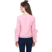 Casual Full Sleeve Solid Women Pink Top