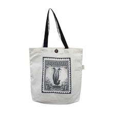 White Cotton Printed Handbag For Women