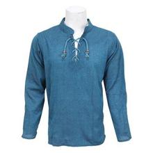 Saphire Blue Front Laced Kurta Shirt For Men