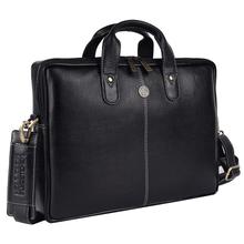 Hammonds Flycatcher Black Genuine Leather Bag For 13 inch Laptop