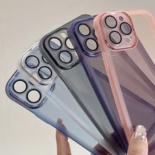 Soft TPU Back Cover For iPhone 14 Pro Max 13 12 for iPhone 11 15 Pro 14 Plus Plating Camera Protection Clear Phone Case Cover