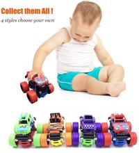 Mini Monster Truck Friction Powered Cars Toys, 360 Degree Stunt 4wd Cars Push Go Truck For Toddlers Kids Gift