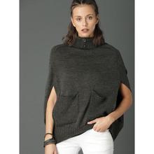 Roadster Women Charcoal Grey Solid Pullover Sweater