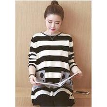 2016 Pregnant Dress Fashion Striped Dress Long Sleeved Vestidos