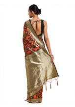 Stylee Lifestyle Red Banarasi  Silk Jacquard Saree - 2295