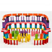 120 PCS Super Domino Blocks Set Colorful Wooden Dominoes Set