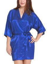 Satin Babydoll Belted Kimono Nightwear Robe Nightdress For Women